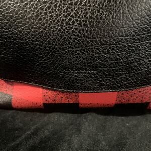 Coach Charles Small Messenger Bag Read & Black Plaid